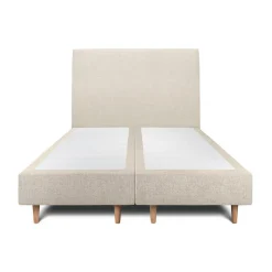 Sommeil De Plomb Lit avec tête de lit tapissier tissu et sommier tapissier - Lit en bois massif