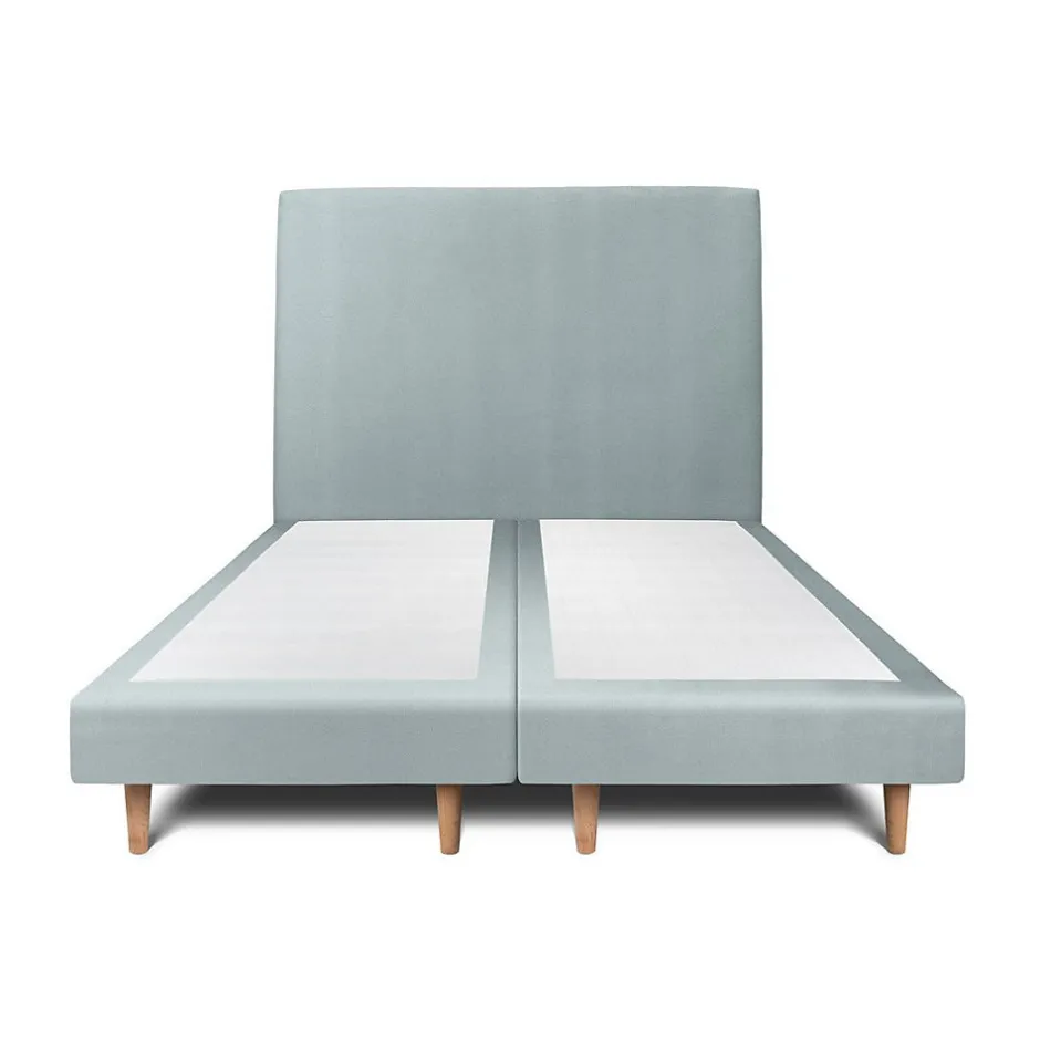 Sommeil De Plomb Lit avec tête de lit tapissier velours et sommier tapissier - Lit en bois massif