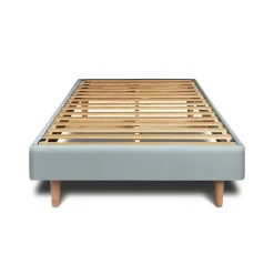 Sommeil De Plomb Lit avec tête de lit tapissier velours et sommier kit - Lit en bois massif