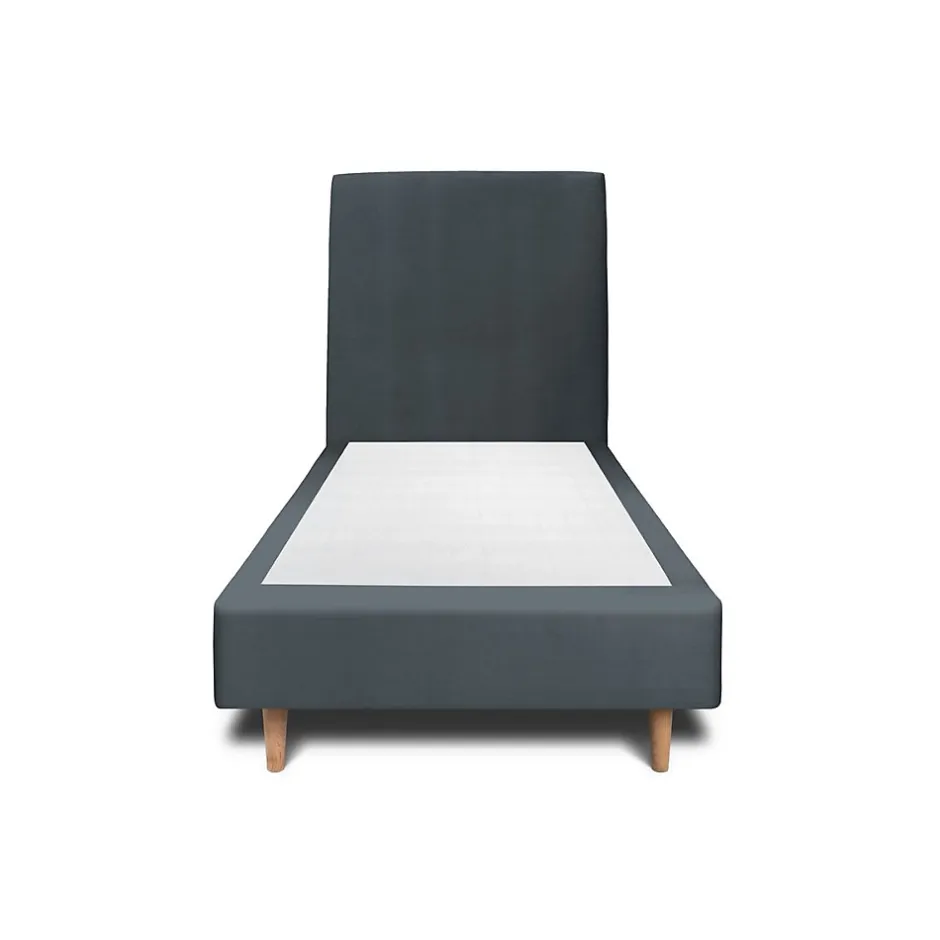 Sommeil De Plomb Lit avec tête de lit tapissier velours et sommier tapissier - Lit en bois massif Hot