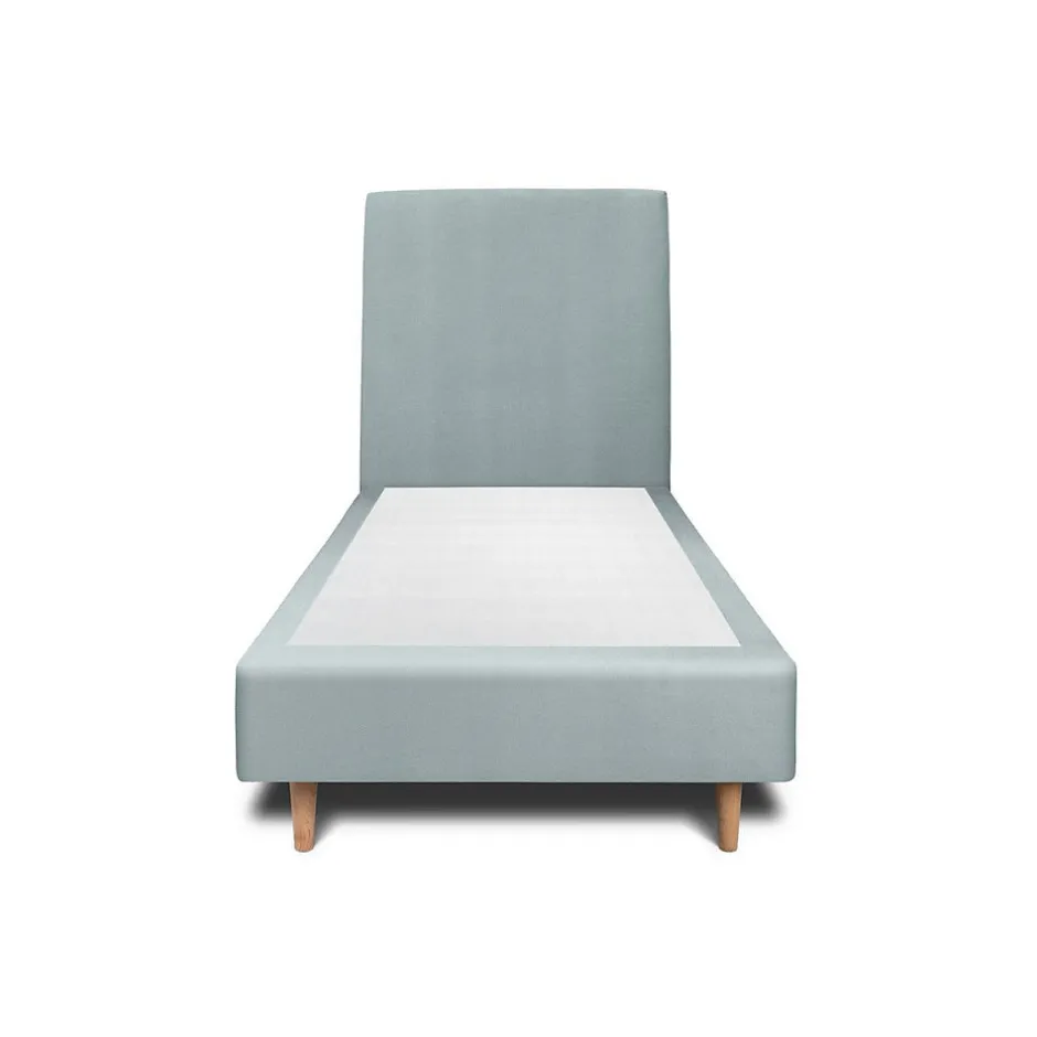 Sommeil De Plomb Lit avec tête de lit tapissier velours et sommier tapissier - Lit en bois massif