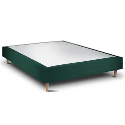 Sommeil De Plomb Lit avec tête de lit tapissier velours et sommier tapissier - Lit en bois massif Outlet