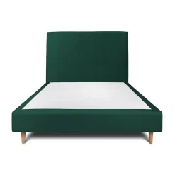 Sommeil De Plomb Lit avec tête de lit tapissier velours et sommier tapissier - Lit en bois massif Outlet