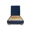 Sommeil De Plomb Lit avec tête de lit tapissier velours et sommier kit - Lit en bois massif