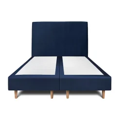 Sommeil De Plomb Lit avec tête de lit tapissier velours et sommier tapissier - Lit en bois massif