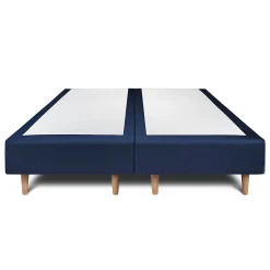 Sommeil De Plomb Lit avec tête de lit tapissier velours et sommier tapissier - Lit en bois massif