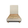 Sommeil De Plomb Lit avec tête de lit tapissier tissu et sommier kit - Lit en bois massif