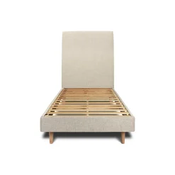 Sommeil De Plomb Lit avec tête de lit tapissier tissu et sommier kit - Lit en bois massif