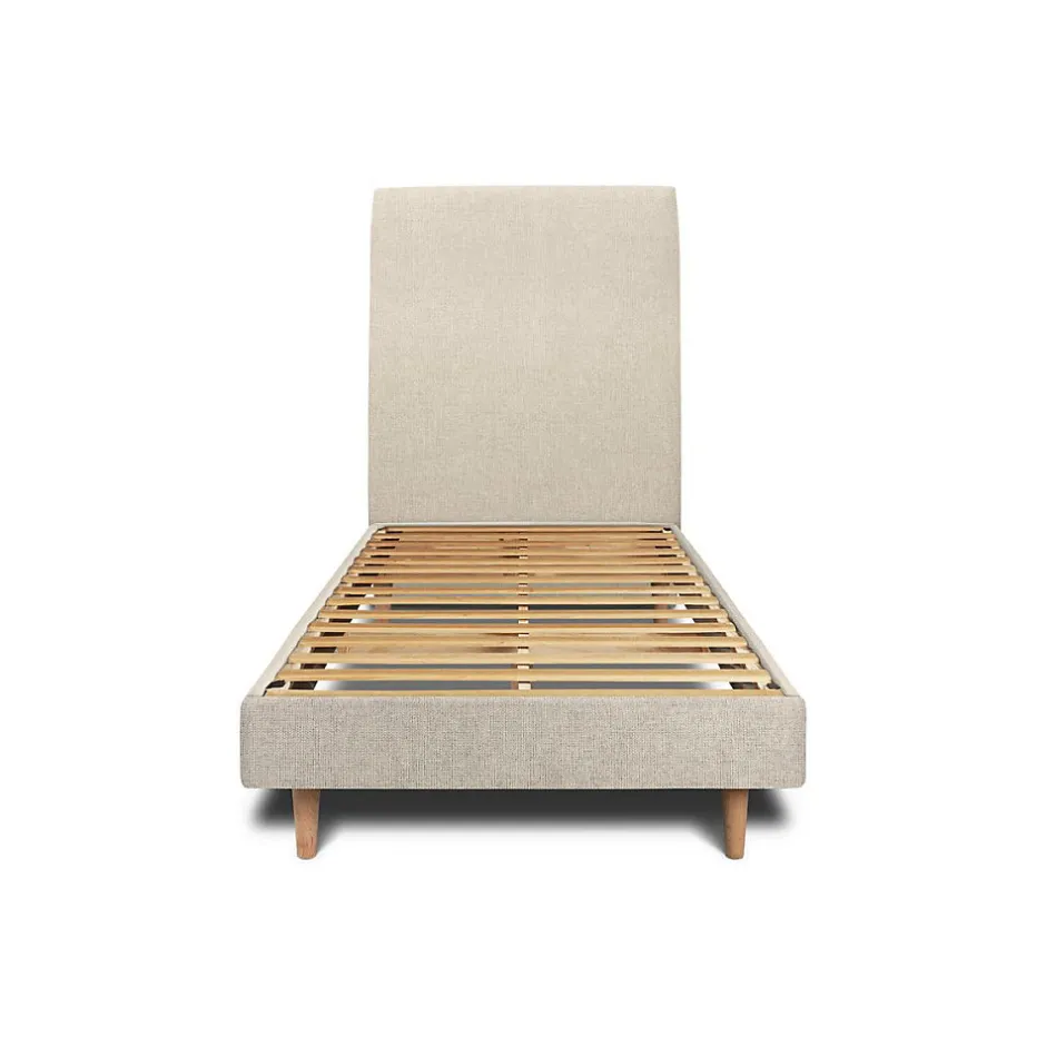 Sommeil De Plomb Lit avec tête de lit tapissier tissu et sommier kit - Lit en bois massif