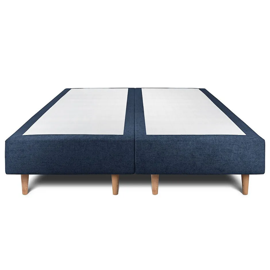 Sommeil De Plomb Lit avec tête de lit tapissier tissu et sommier tapissier - Lit en bois massif
