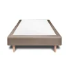 Sommeil De Plomb Lit avec tête de lit tapissier velours et sommier tapissier - Lit en bois massif Sale