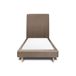 Sommeil De Plomb Lit avec tête de lit tapissier velours et sommier tapissier - Lit en bois massif Sale
