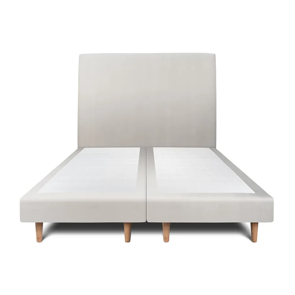 Sommeil De Plomb Lit avec tête de lit tapissier velours et sommier tapissier - Lit en bois massif Sale