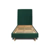 Sommeil De Plomb Lit avec tête de lit tapissier velours et sommier kit - Lit en bois massif Discount
