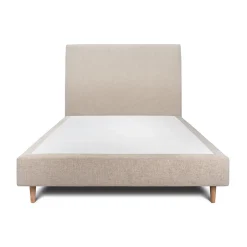 Sommeil De Plomb Lit avec tête de lit tapissier tissu et sommier tapissier - Lit en bois massif Online