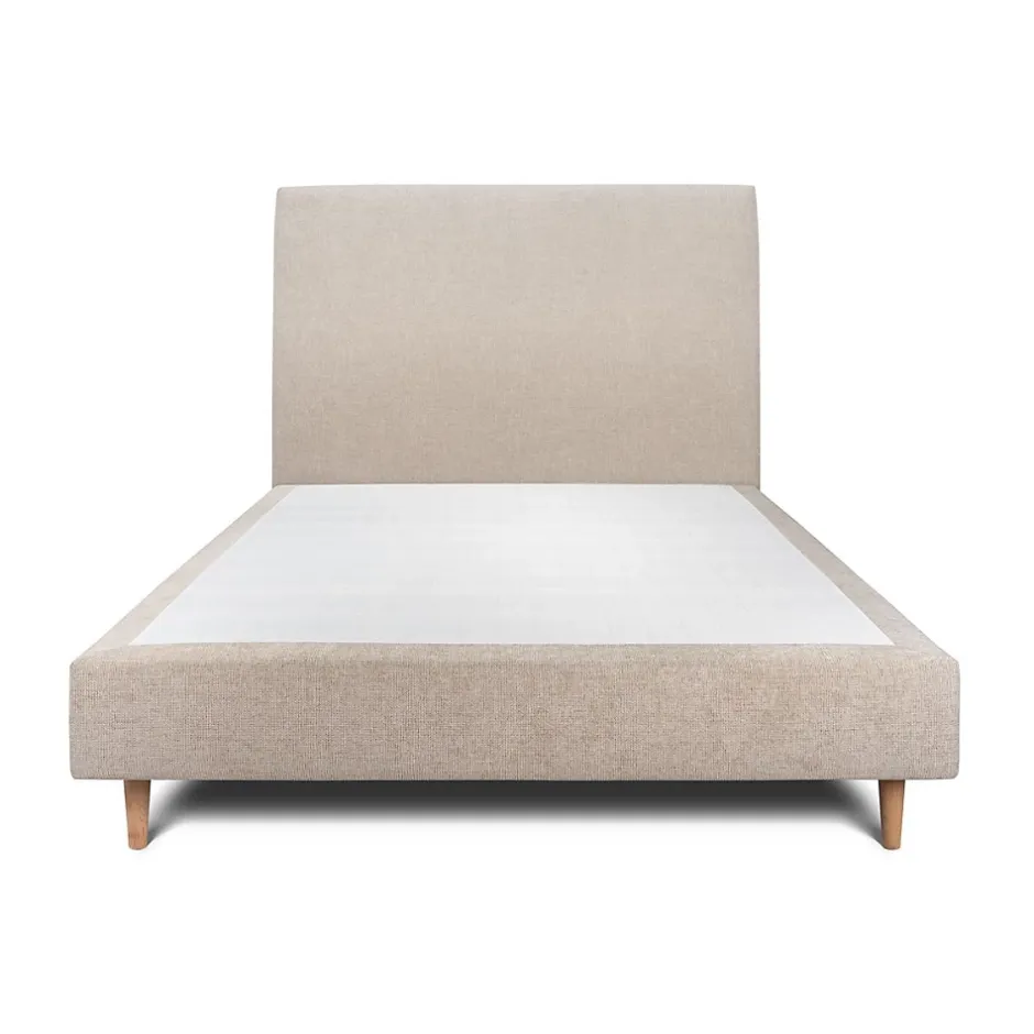 Sommeil De Plomb Lit avec tête de lit tapissier tissu et sommier tapissier - Lit en bois massif Online