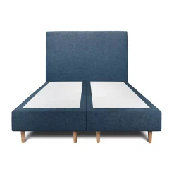 Sommeil De Plomb Lit avec tête de lit tapissier tissu et sommier tapissier - Lit en bois massif Discount