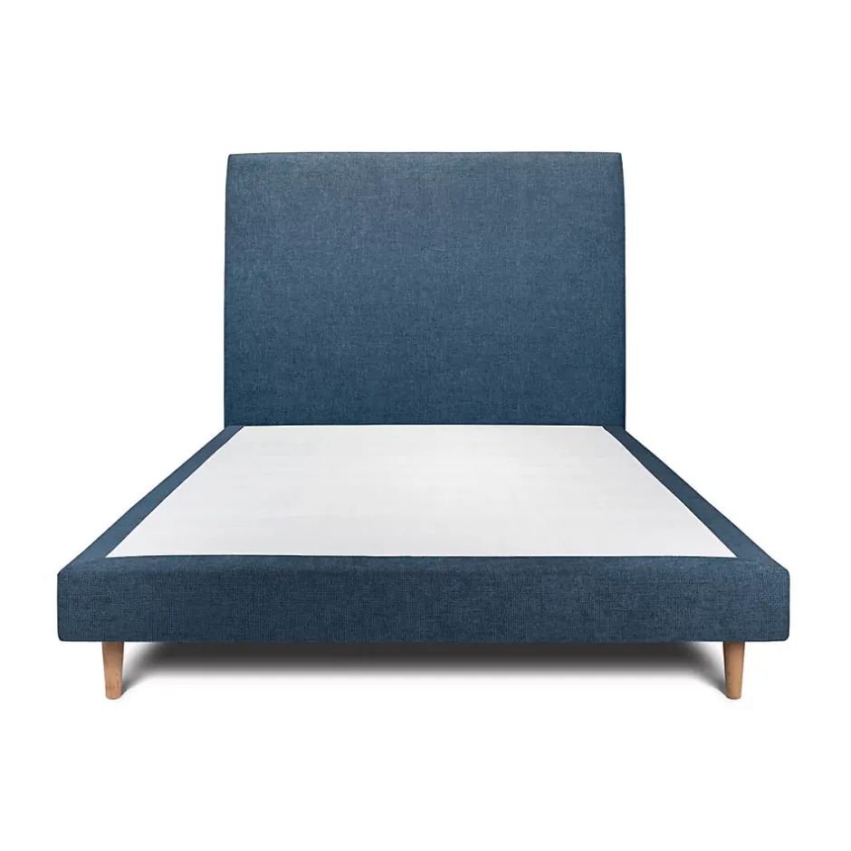 Sommeil De Plomb Lit avec tête de lit tapissier tissu et sommier tapissier - Lit en bois massif Clearance