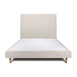 Sommeil De Plomb Lit avec tête de lit tapissier tissu et sommier tapissier - Lit en bois massif Best