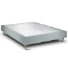 Sommeil De Plomb Lit avec tête de lit tapissier velours et sommier tapissier - Lit en bois massif Discount