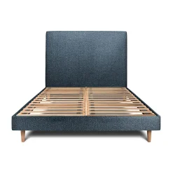 Sommeil De Plomb Lit avec tête de lit tapissier bouclette et sommier kit - Lit en bois massif