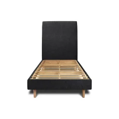 Sommeil De Plomb Lit avec tête de lit tapissier tissu et sommier kit - Lit en bois massif Sale