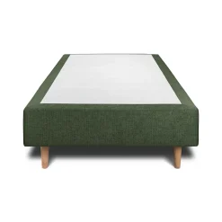 Sommeil De Plomb Lit avec tête de lit tapissier tissu et sommier tapissier - Lit en bois massif Sale