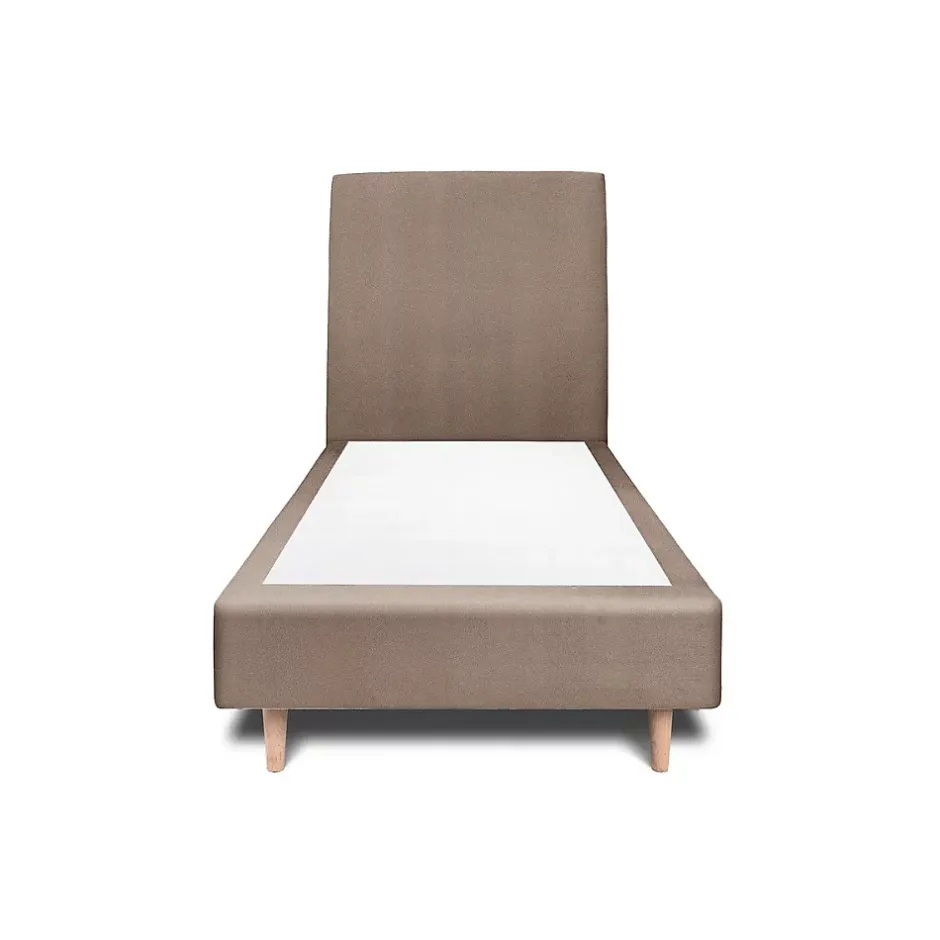 Sommeil De Plomb Lit avec tête de lit tapissier velours et sommier tapissier - Lit en bois massif Discount