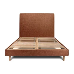 Sommeil De Plomb Lit avec tête de lit tapissier bouclette et sommier kit - Lit en bois massif Clearance