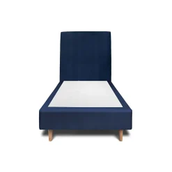 Sommeil De Plomb Lit avec tête de lit tapissier velours et sommier tapissier - Lit en bois massif
