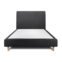 Sommeil De Plomb Lit avec tête de lit tapissier tissu et sommier tapissier - Lit en bois massif New