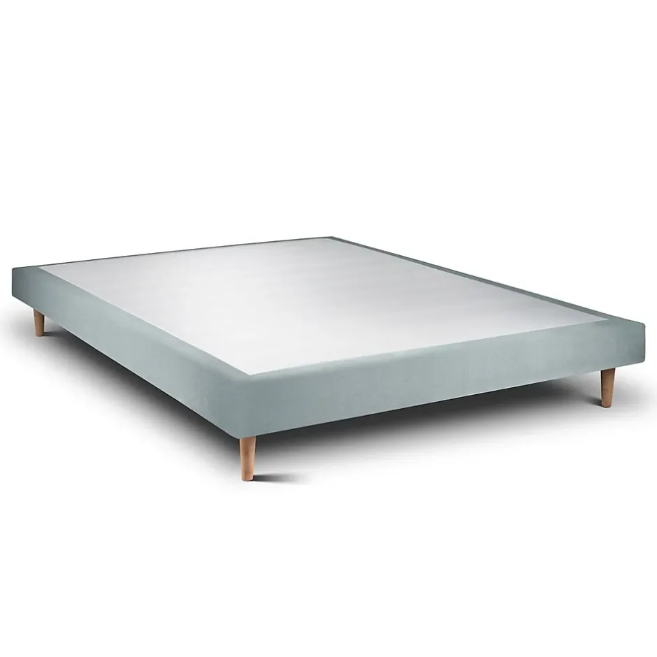 Sommeil De Plomb Lit avec tête de lit tapissier velours et sommier tapissier - Lit en bois massif Hot