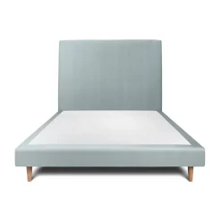 Sommeil De Plomb Lit avec tête de lit tapissier velours et sommier tapissier - Lit en bois massif Hot