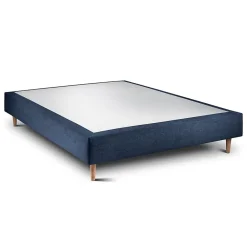Sommeil De Plomb Lit avec tête de lit tapissier tissu et sommier tapissier - Lit en bois massif Discount