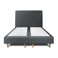 Sommeil De Plomb Lit avec tête de lit tapissier velours et sommier tapissier - Lit en bois massif