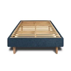 Sommeil De Plomb Lit avec tête de lit tapissier tissu et sommier kit - Lit en bois massif