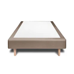 Sommeil De Plomb Lit avec tête de lit tapissier velours et sommier tapissier - Lit en bois massif