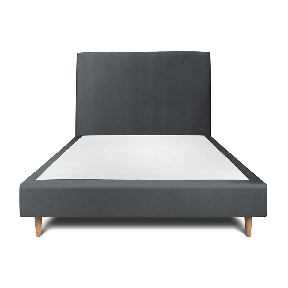 Sommeil De Plomb Lit avec tête de lit tapissier velours et sommier tapissier - Lit en bois massif