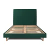 Sommeil De Plomb Lit avec tête de lit tapissier velours et sommier kit - Lit en bois massif Online