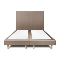 Sommeil De Plomb Lit avec tête de lit tapissier velours et sommier tapissier - Lit en bois massif