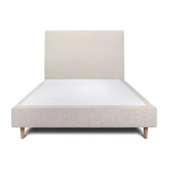 Sommeil De Plomb Lit avec tête de lit tapissier tissu et sommier tapissier - Lit en bois massif Outlet