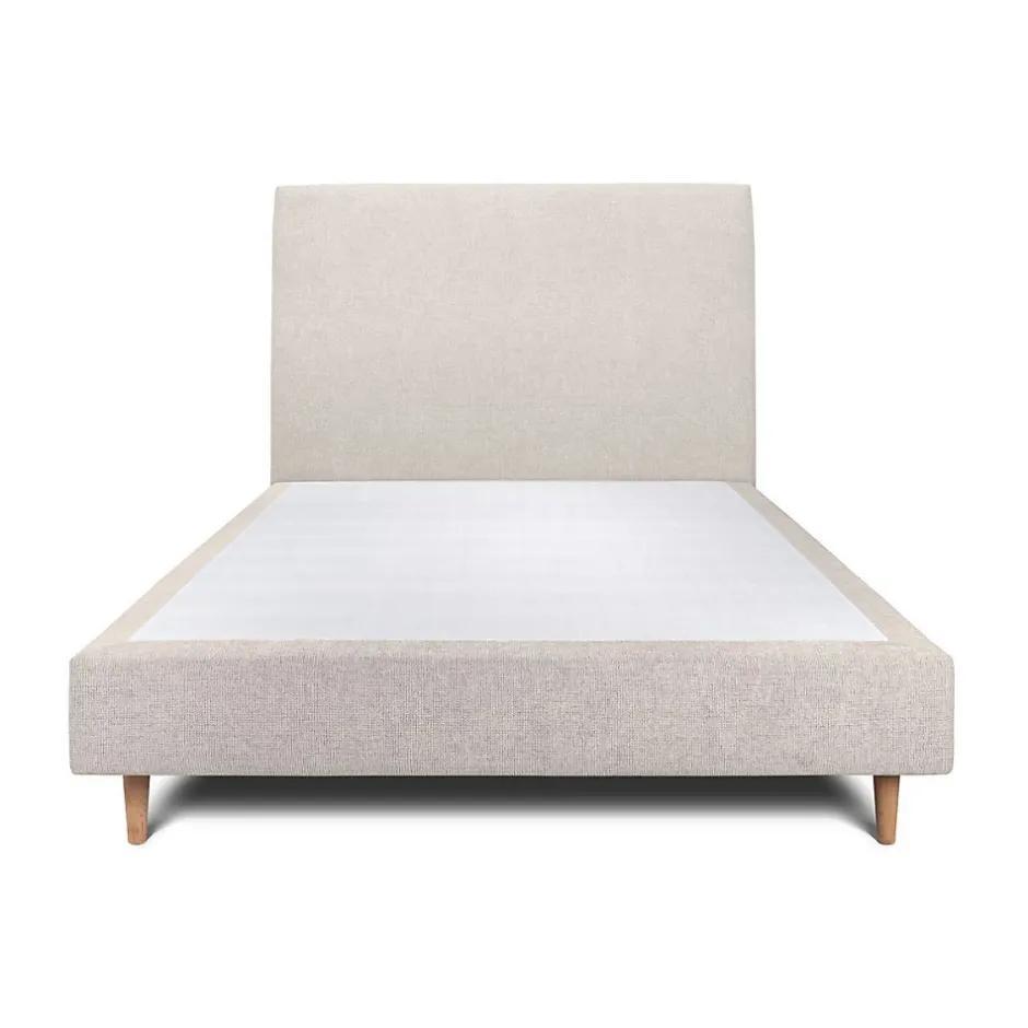Sommeil De Plomb Lit avec tête de lit tapissier tissu et sommier tapissier - Lit en bois massif Outlet