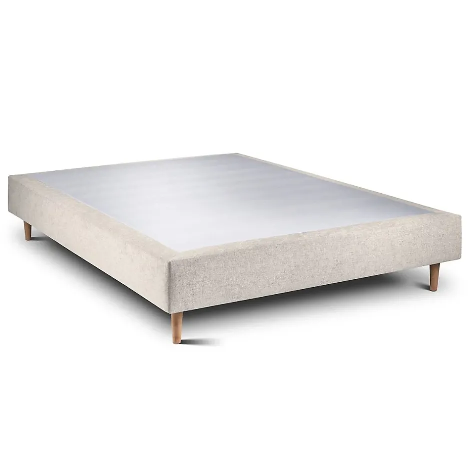 Sommeil De Plomb Lit avec tête de lit tapissier tissu et sommier tapissier - Lit en bois massif Outlet