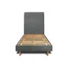 Sommeil De Plomb Lit avec tête de lit tapissier tissu et sommier kit - Lit en bois massif New