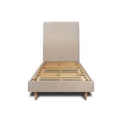 Sommeil De Plomb Lit avec tête de lit tapissier tissu et sommier kit - Lit en bois massif Best