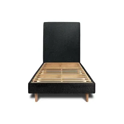 Sommeil De Plomb Lit avec tête de lit tapissier bouclette et sommier kit - Lit en bois massif New