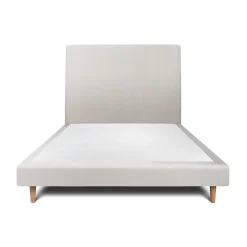 Sommeil De Plomb Lit avec tête de lit tapissier velours et sommier tapissier - Lit en bois massif