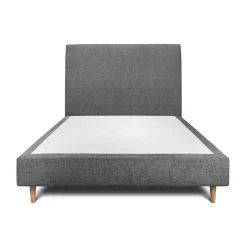 Sommeil De Plomb Lit avec tête de lit tapissier tissu et sommier tapissier - Lit en bois massif