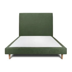 Sommeil De Plomb Lit avec tête de lit tapissier tissu et sommier tapissier - Lit en bois massif Outlet
