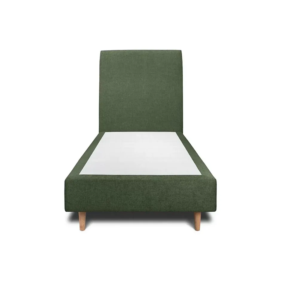 Sommeil De Plomb Lit avec tête de lit tapissier tissu et sommier tapissier - Lit en bois massif Discount